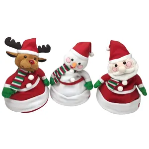 ใหม่ที่กําหนดเองเต้นรําคริสต์มาสกวางเรนเดียร์ Snowman หมวกซานต้าตลกร้องเพลงเด็กหมวกปาร์ตี้คริสต์มาส