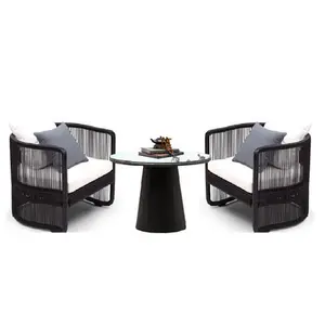 Creative Chinese Style Leisure Garden Patio Balcony Outdoor Furniture Sets Rattan Sofa Table Sets For Hotel Villa