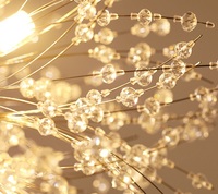 Lámpara de Araña LED Moderna de Lujo con Diseño de Diente de León, Cristal Nórdico, Diseño de Bola de Fuego Estrellada para Hotel, Hogar, Sala de Estar