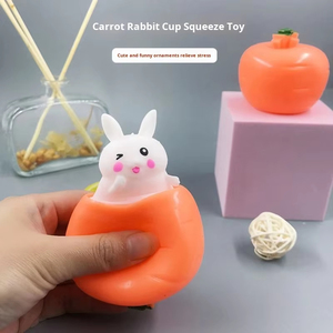Carrot Rabbit Squishy <b>Toy</b> Funny Stress Relief Squeeze Cup for Boys Girls Kids Adults Office <b>Desk</b> - Product Image 2