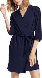 Robe kimono en modal douce et respirante, tissu tricoté de haute qualité 230 g/m², couleur unie, grande taille, longueur genou, vêtements de nuit pour femmes - Product Image 6