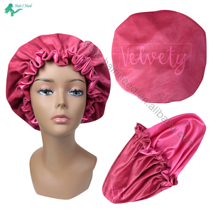 Logo personnalisé Hiver <span class=keywords><strong>Chaud</strong></span> <span class=keywords><strong>Bonnet</strong></span> Chapeau Femmes Velours Cheveux Bonnets Double Couche Sommeil <span class=keywords><strong>Bonnet</strong></span> - Product Image 3