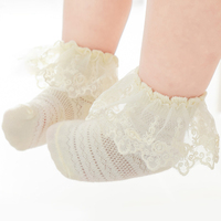 Haute qualité blanc princesse dentelle chaussettes pour filles en gros coton maille respirant chaussettes décontractées mince cheville hauteur pour l'été