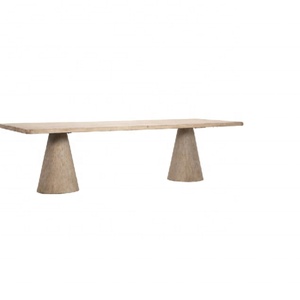 Mesa de Comedor Rectangular de Madera Natural con Base Cónica para Comedor - Product Image 2