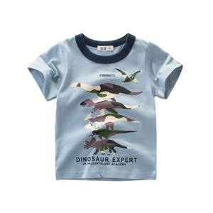 T-shirt d'été 2026 pour garçons, en coton imprimé à col rond, motif animaux de dessin animé, à manches courtes - Product Image 3