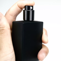 Flacon de parfum vide en verre noir de luxe personnalisé de 100 ml, 30 ml, 50 ml avec emballage en boîte