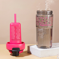 Mignonne gourde à paille portable de 600 ml en plastique avec compartiment thé et eau pour les sports des enfants par Solove, compatible lave-vaisselle