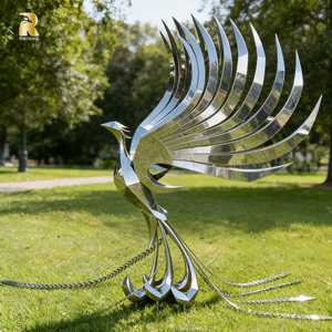 Statua <span class=keywords><strong>di</strong></span> <span class=keywords><strong>Fenice</strong></span> in Acciaio Inossidabile su Misura RELONG per Giardini e Ville - Product Image 6