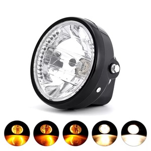 Faros delanteros de motocicleta RTS de 7 pulgadas, luz ámbar de señal de giro, lámpara para Bobber <span class=keywords><strong>Dyna</strong></span> Honda Suzuki Yamaha Cafe Racer Faro <span class=keywords><strong>Moto</strong></span> - Product Image 2