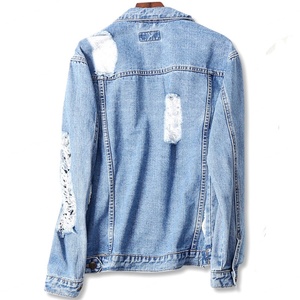 Veste en jean surdimensionnée style boyfriend personnalisée pour femme, veste en jean unie délavée - Product Image 2