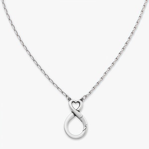 Collier porte-breloque interchangeable en argent sterling 925, symbole d'amour infini - Product Image 1
