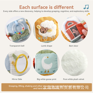 Cube sensoriel pour nouveau-né, jouet Montessori pour bébé, avec design texturé, jouet d'apprentissage précoce pour les voyages, pour développer la motricité fine - Product Image 4