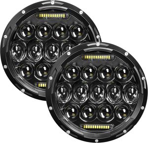 ไฟหน้า LED ทรงกลมขนาด 7 นิ้ว, ได้รับการรับรองมาตรฐาน DOT รุ่น H6024 ไฟสูง/ต่ำ พร้อมไฟ DRL ตัวเรือนสีดำ ใช้ได้กับรถจี๊ปแรงเลอร์ <span class=keywords><strong>JK</strong></span>/JKU/TJ/LJ/CJ - Product Image 1