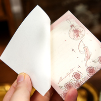 Bloc de Notas con Clip de Resina Acrílica PP Sin Adhesivo Mr.Paper, Diseño de Rosas, Estilo Retro, para Decoración de Escritorio y Recordatorios Diarios