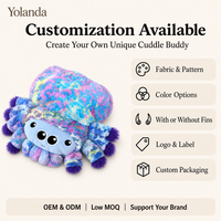 Peluche personnalisée chauffante en tissu, douce et colorée, en forme d'araignée lestée pour le confort et la chaleur