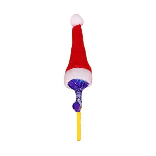 Gran oferta, piruleta roja, sombrero de Navidad no tejido, lindo Mini sombrero de Papá Noel, sombrero de Piruleta de Navidad