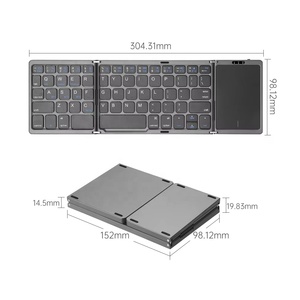 Mini Teclado Inalámbrico BT Plegable, Óptico, USB-C Recargable, Retroiluminación RGB, Panel Táctil para Laptop, <span class=keywords><strong>Tablet</strong></span>, Teléfono Móvil - Nuevo, de Plástico - Product Image 5