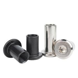 Écrou hexagonal à tête <span class=keywords><strong>plate</strong></span> à <span class=keywords><strong>bord</strong></span> inversé en acier au carbone nickelé, vis de serrage pour plaque de fixation, couleur noire, vente en gros - Product Image 1