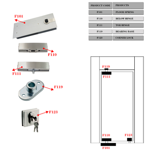 Accesorios de bisagra superior, material de <span class=keywords><strong>acero</strong></span> inoxidable, Hyland OEM, accesorios de puerta de vidrio - Product Image 6