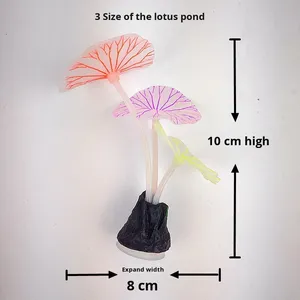 Baboney N10 2-3 Piezas Hoja de Loto y Hongo Pequeños, Montaña Artificial Luminosa de Silicona, Decoración de Paisaje para <span class=keywords><strong>Pecera</strong></span> - Product Image 3
