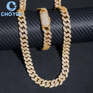 Collar de Cadena Cubana de Plata de Ley 925 Chapado en Oro con Moissanita, Estilo Hiphop para Hombre, Joyería para Uso Diario - Product Image 4