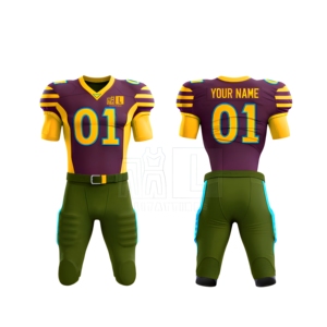 Uniforme de football américain sur mesure de qualité supérieure, 100% polyester, respirant et anti-humidité, séchage rapide, unisexe - Product Image 1
