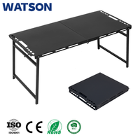 Mesa Plegable de Metal Moderna, Resistente y Ligera para Exteriores, Impermeable y Resistente a los Rayos UV, Estilo Rústico para Acampar y Usar en el Parque