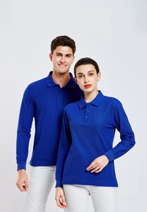 Chemises unisexes à manches longues en maille respirante de haute qualité, couleur unie, coupe classique, polyester/coton, avec logo personnalisé, pour l'été et les loisirs - Product Image 4