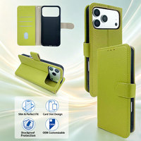 Étui portefeuille classique en cuir PU avec fermeture à pression sécurisée, porte-cartes et protection intégrale contre les chocs pour iPhone 17 Pro Max