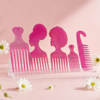 J267 Vente en gros Moules en silicone personnalisés écologiques pour peignes à cheveux femme et brosses afro, forme rectangulaire, facile à démouler