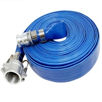 Tuyau plat en PVC bleu durable et flexible, résistant à haute pression (6 bars), anti-UV, pour l'irrigation agricole, les fosses de drainage et le drainage des piscines