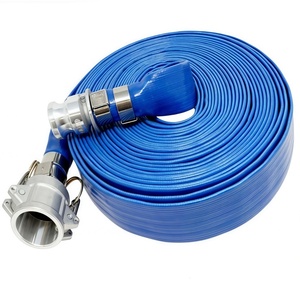 Tuyau plat en <span class=keywords><strong>PVC</strong></span> bleu durable et flexible pour fosses de vidange, irrigation agricole, drainage et nettoyage de piscines, norme ISO - Product Image 2