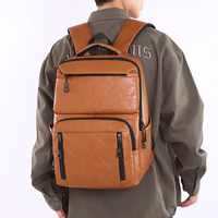 Sac à dos pour ordinateur portable pour homme, style coréen vintage, tendance, imperméable, doublure en polyester, sac à dos portable pour les voyages d'affaires