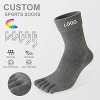 Chaussettes pour adultes sur mesure OEM ODM en gros, chaussettes de sport à cinq doigts, tendance et respectueuses de la peau