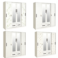 Armoire moderne en acier, écologique, avec portes coulissantes, simple, avec miroir, pour chambre à coucher