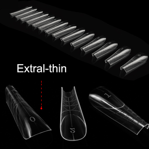 Thin Fit PP Coffin <b>Nail</b> Dual Forms Extra Long Quick Building Gel <b>Extension</b> Mold Tips for Salon Use - Product Image 2
