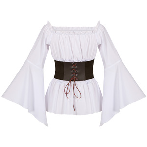 Blusa <span class=keywords><strong>de</strong></span> <span class=keywords><strong>pirata</strong></span> renacentista para <span class=keywords><strong>mujer</strong></span>, <span class=keywords><strong>camisa</strong></span> campesina victoriana <span class=keywords><strong>de</strong></span> manga larga con cinturón plisado para fiesta <span class=keywords><strong>de</strong></span> Halloween - Product Image 4