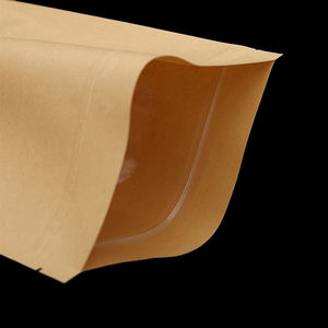 Wholesale Brown Resealable Stand up Pouch Zipper Kraft Paper <b>Bags</b> with Frosted Window for <b>Tea</b> Sugar Packaging Food - Product Image 2