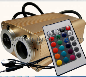 Moteur de lumière à <span class=keywords><strong>fibre</strong></span> <span class=keywords><strong>optique</strong></span> LED RGB/rgbw 32W double port/machine/projecteur pour bureau, bar, salle de cinéma - Product Image 5