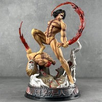 Figura de PVC del Guerrero Titán de Anime, Eren T en Forma de Combate, Modelo de Diorama con Base, Adorno de Habitación No Oficial para Entusiastas del Anime