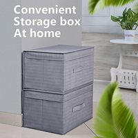 Organisateur de vêtements pliable avec couvercle de ceinture et poignée, boîte de rangement empilable pour l'organisation de la maison, capacité de 5 kg