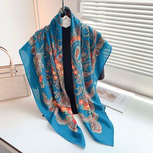 وشاح حريري مطبوع من شركة تصنيع المعدات الأصلية ODM fiscoose قطن من shwls * من الكاجو وشاح حريري مربع بتصميم مخصص للنساء - Product Image 4