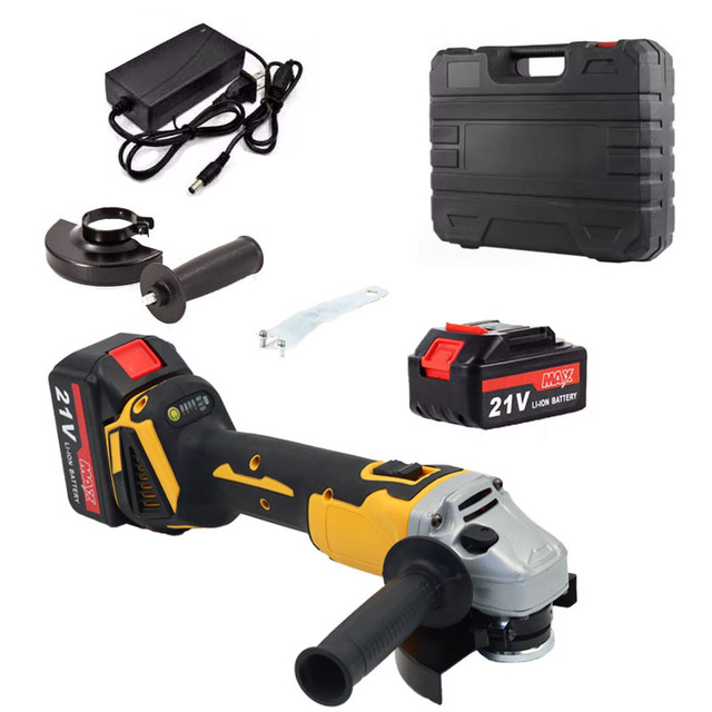 21V Electric Cordless Angle Grinder 100/125MM Battery Cordless Brushless Grinder Polishing Handheld Electric Angle Grinder