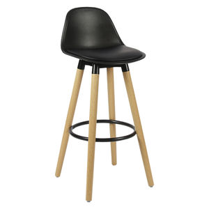 Silla de Bar de Madera de Haya con Patas de Metal <span class=keywords><strong>y</strong></span> Asiento Acolchado de PP para Cocina, Comedor <span class=keywords><strong>y</strong></span> Sala de Estar <span class=keywords><strong>DON</strong></span> - Product Image 3