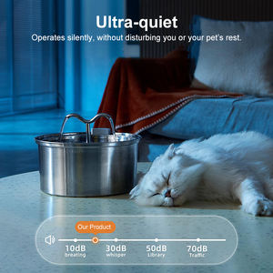 Fuente de Agua para Gatos de Acero Inoxidable de 3.2L, Ultra Silenciosa, Dispensador Automático de Agua para Mascotas con Bomba para Hogares con Múltiples Mascotas, Venta al por Mayor de Fábrica - Product Image 2