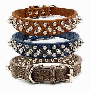 Pet <strong>Dog</strong> <strong>Collar</strong> With Spikes Leather <strong>Spiked</strong> <strong>Dog</strong> <strong>Collar</strong> with Rivet Pet <strong>Collar</strong> for Large <strong>Dogs</strong> - Product Image 1