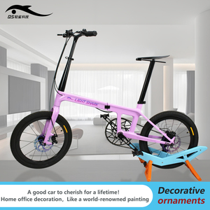 Light Shark Technology 20-inch Carbon Fiber Vouwfiets 7-versnellingen Schijfrem 7kg 100kg Draagvermogen Trendy BMX Fiets - Product Image 4