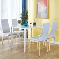 Table à Manger Rectangulaire Blanche Moderne et Simple avec Chaise pour Maison, Fast-food et Petits Appartements