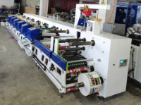 Machine d'impression flexographique en ligne à 8 couleurs pour étiquettes adhésives en rouleau, avec unité servo complète