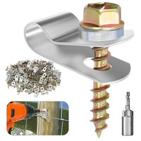 Fixations : Vis de poteau avec fixateur de fil, en acier zingué et acier inoxydable 304, et clips de clôture pour usage industriel